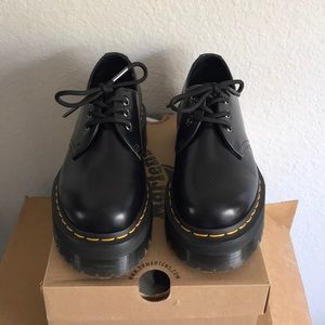 dr martens 1461 quad black leather platform shoes